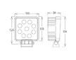 Svetlo pracovne LED 1600 Lm 9 LED 9-32V