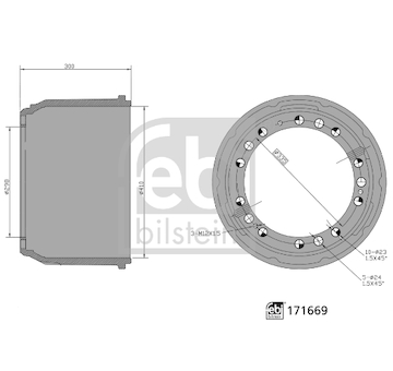 Brzdový bubon FEBI BILSTEIN 171669