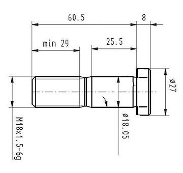 Skrutka kola MB ATEGO M18x1,5x60mm PN
