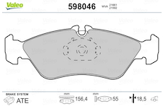 Sada brzdových platničiek kotúčovej brzdy VALEO 598046